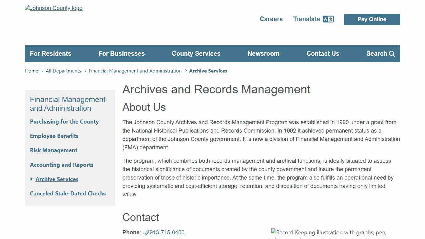 Archives and Records Management Johnson County Kansas